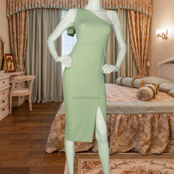 PrettyLittleThing Sage Midi Dress Asymmetric Chic S - Picture 1 of 6